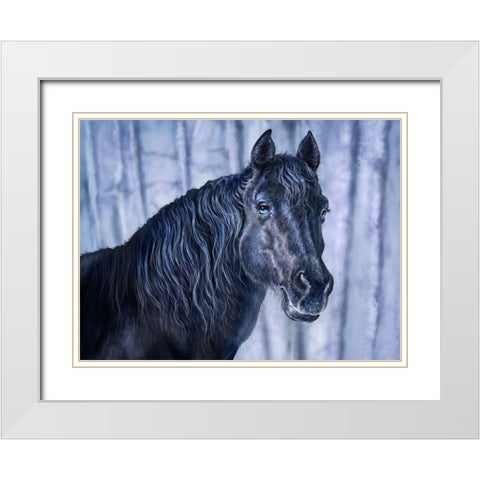 Midnight Blue White Modern Wood Framed Art Print with Double Matting by LaMontagne, Patrick