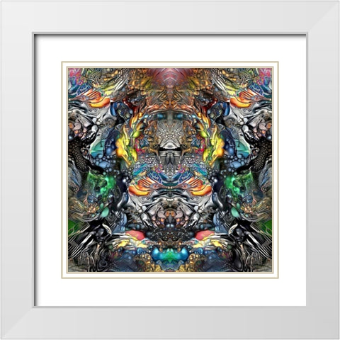 Huitzilopochtli White Modern Wood Framed Art Print with Double Matting by Gavidia, Pedro