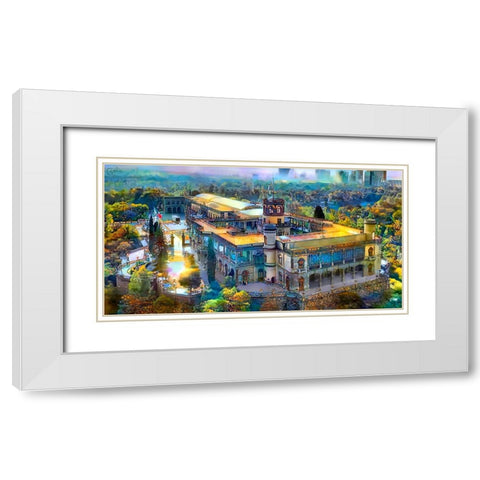 Mexico City Chapultepec Castle White Modern Wood Framed Art Print with Double Matting by Gavidia, Pedro