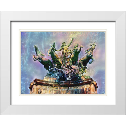 Paris France Quadriga at Grand Palais White Modern Wood Framed Art Print with Double Matting by Gavidia, Pedro