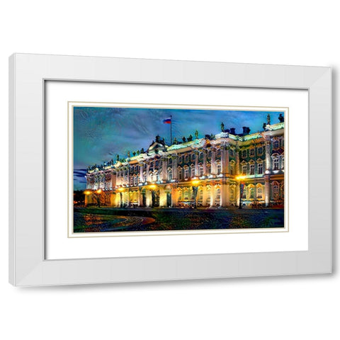 Saint Petersburg Russia Hermitage Museum White Modern Wood Framed Art Print with Double Matting by Gavidia, Pedro