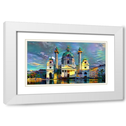 Vienna Austria Karlskirche White Modern Wood Framed Art Print with Double Matting by Gavidia, Pedro