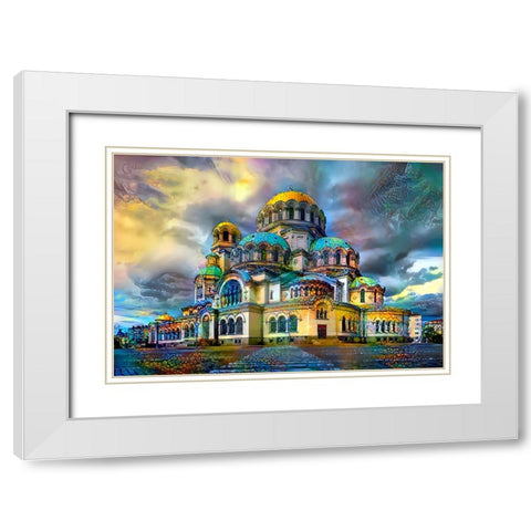 Bulgaria Sofia Alexander Nevsky Cathedral White Modern Wood Framed Art Print with Double Matting by Gavidia, Pedro