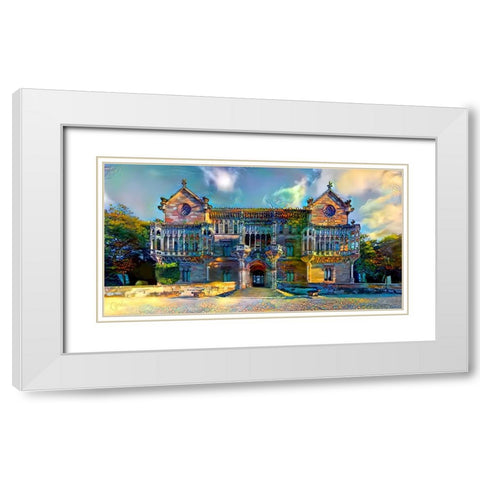 Comillas Spain Palacio de Sobrellano Palace White Modern Wood Framed Art Print with Double Matting by Gavidia, Pedro