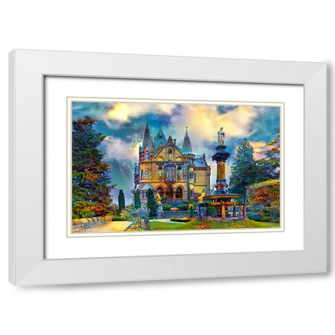 Germany Konigswinter Schloss Drachenburg Castle White Modern Wood Framed Art Print with Double Matting by Gavidia, Pedro