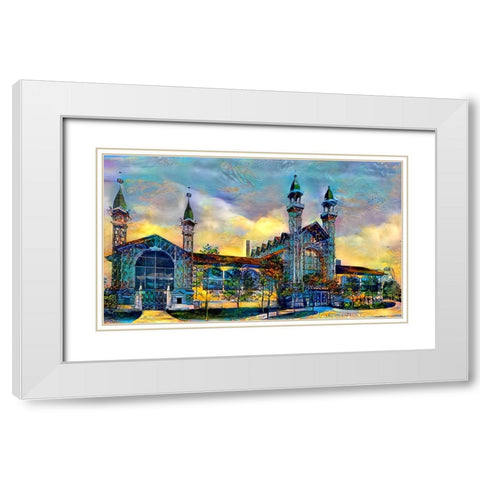 Mexico City Antique Chopo Museum White Modern Wood Framed Art Print with Double Matting by Gavidia, Pedro