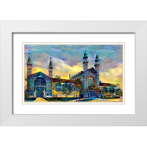 Mexico City Antique Chopo Museum White Modern Wood Framed Art Print with Double Matting by Gavidia, Pedro