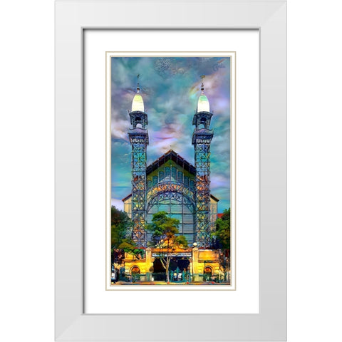 Mexico City Chopo Museum Front White Modern Wood Framed Art Print with Double Matting by Gavidia, Pedro