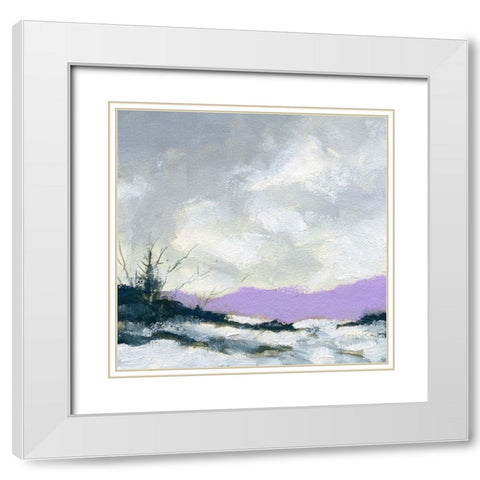 Winters Trail White Modern Wood Framed Art Print with Double Matting by Randy Noble Fine Art