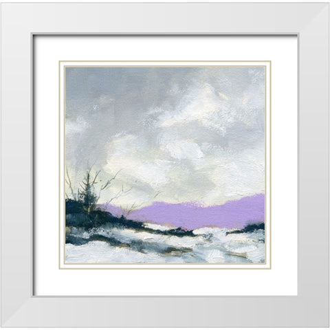 Winters Trail White Modern Wood Framed Art Print with Double Matting by Randy Noble Fine Art
