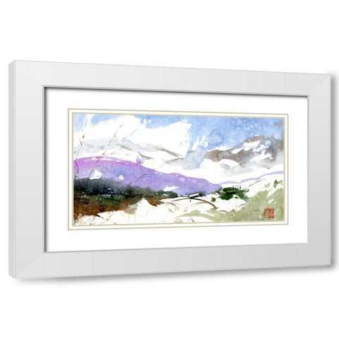 Scattered Winter White Modern Wood Framed Art Print with Double Matting by Randy Noble Fine Art