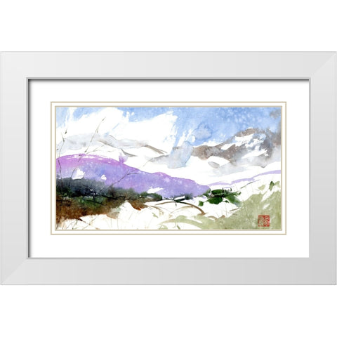 Scattered Winter White Modern Wood Framed Art Print with Double Matting by Randy Noble Fine Art