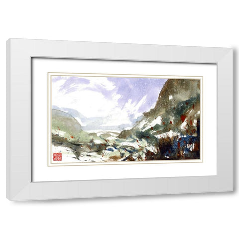Superior Valley White Modern Wood Framed Art Print with Double Matting by Randy Noble Fine Art