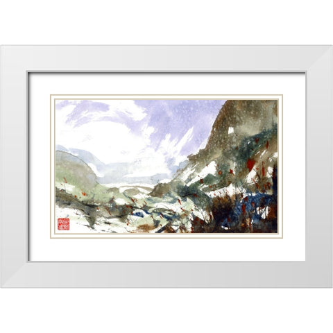 Superior Valley White Modern Wood Framed Art Print with Double Matting by Randy Noble Fine Art