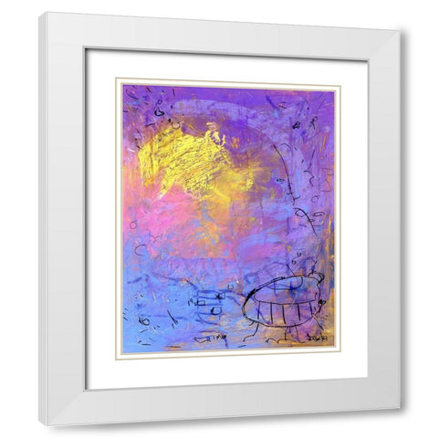 Shared Ladder White Modern Wood Framed Art Print with Double Matting by Randy Noble Fine Art