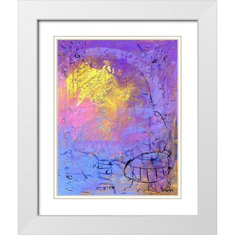 Shared Ladder White Modern Wood Framed Art Print with Double Matting by Randy Noble Fine Art
