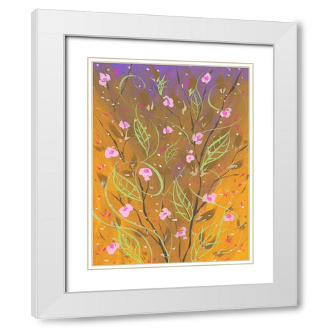 Hypnotic Flora White Modern Wood Framed Art Print with Double Matting by Randy Noble Fine Art