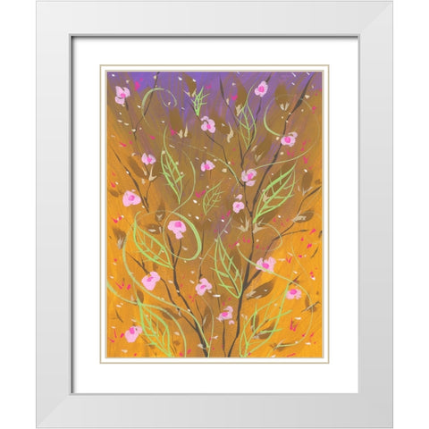 Hypnotic Flora White Modern Wood Framed Art Print with Double Matting by Randy Noble Fine Art