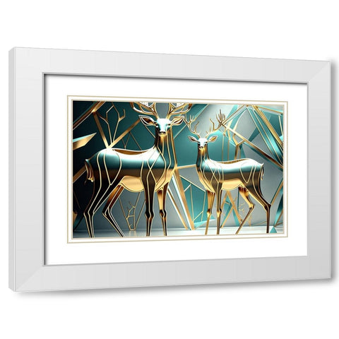 Metallic Majesty 6 White Modern Wood Framed Art Print with Double Matting by Heere, Ray