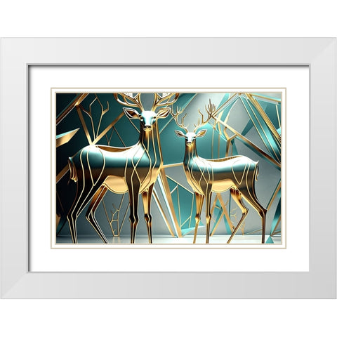 Metallic Majesty 6 White Modern Wood Framed Art Print with Double Matting by Heere, Ray