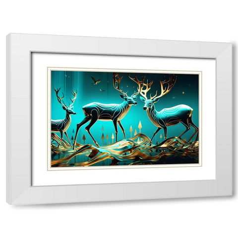 Metallic Majesty 7 White Modern Wood Framed Art Print with Double Matting by Heere, Ray