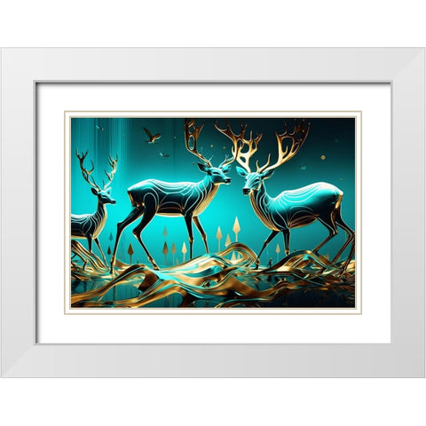 Metallic Majesty 7 White Modern Wood Framed Art Print with Double Matting by Heere, Ray