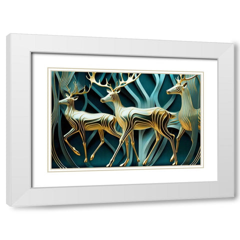 Metallic Majesty 8 White Modern Wood Framed Art Print with Double Matting by Heere, Ray