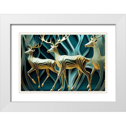 Metallic Majesty 8 White Modern Wood Framed Art Print with Double Matting by Heere, Ray