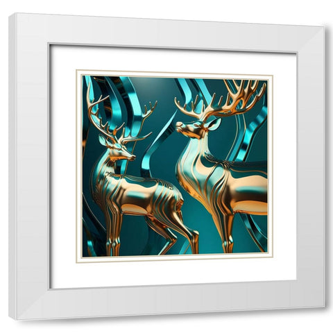 Metallic Majesty 11 White Modern Wood Framed Art Print with Double Matting by Heere, Ray