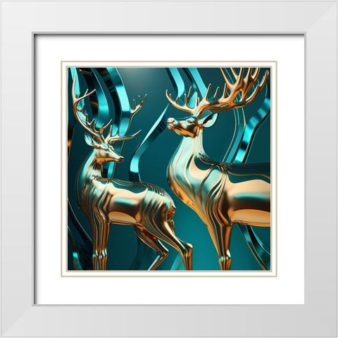 Metallic Majesty 11 White Modern Wood Framed Art Print with Double Matting by Heere, Ray