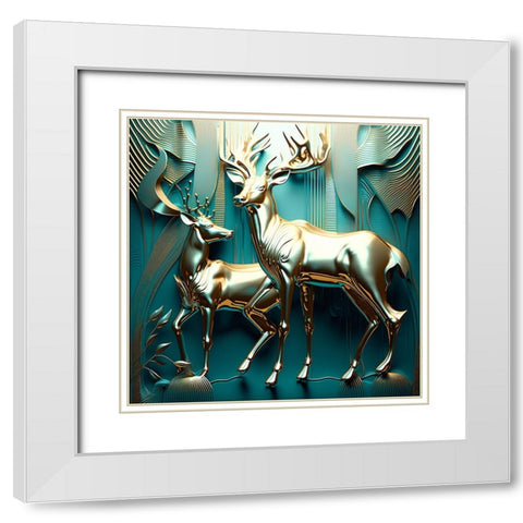 Metallic Majesty 12 White Modern Wood Framed Art Print with Double Matting by Heere, Ray