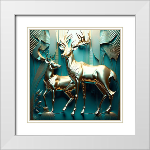 Metallic Majesty 12 White Modern Wood Framed Art Print with Double Matting by Heere, Ray