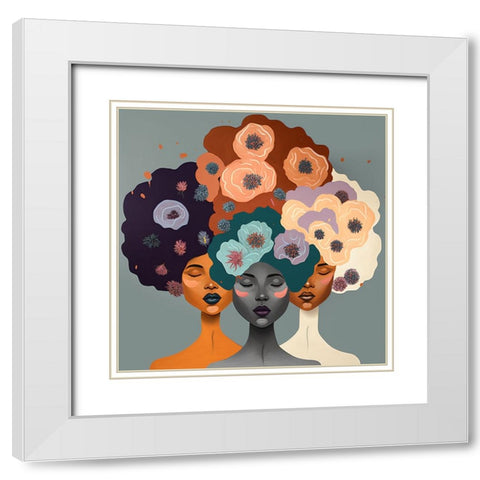 Mid Century Diversity Portraits 15 White Modern Wood Framed Art Print with Double Matting by Heere, Ray