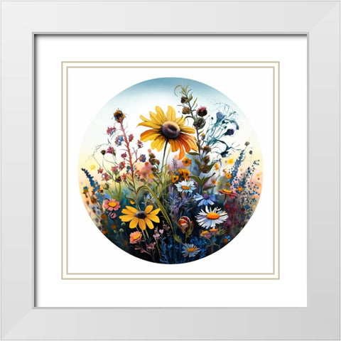 Watercolor Wildflowers 34 White Modern Wood Framed Art Print with Double Matting by Heere, Ray