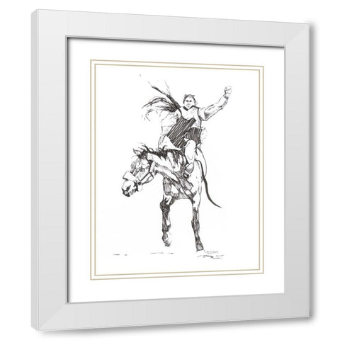 8 Seconds White Modern Wood Framed Art Print with Double Matting by Gould, Renee