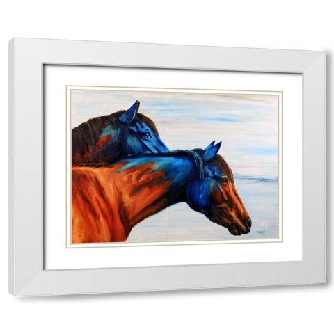 Blue Regalia White Modern Wood Framed Art Print with Double Matting by Gould, Renee
