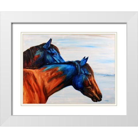 Blue Regalia White Modern Wood Framed Art Print with Double Matting by Gould, Renee