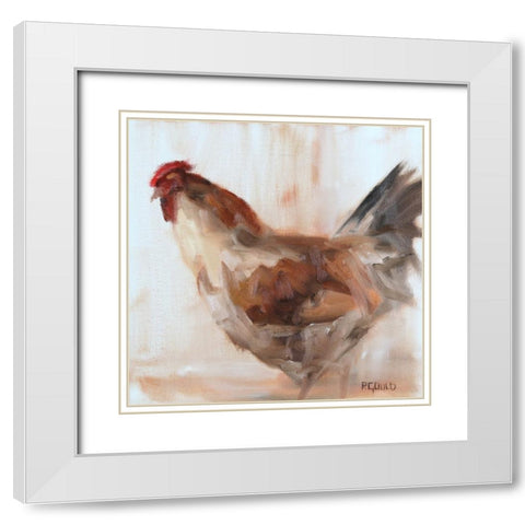 Chicken 9 White Modern Wood Framed Art Print with Double Matting by Gould, Renee