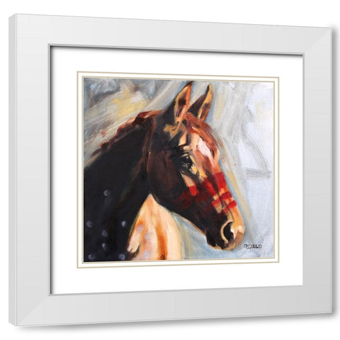 Enya White Modern Wood Framed Art Print with Double Matting by Gould, Renee