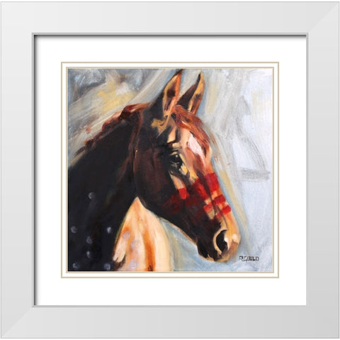Enya White Modern Wood Framed Art Print with Double Matting by Gould, Renee