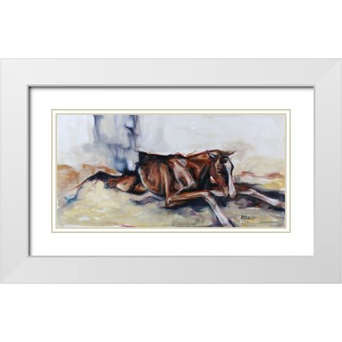 First Touch White Modern Wood Framed Art Print with Double Matting by Gould, Renee