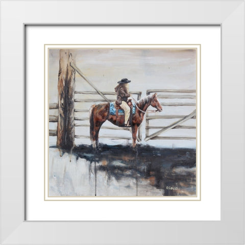 Gate Girl White Modern Wood Framed Art Print with Double Matting by Gould, Renee
