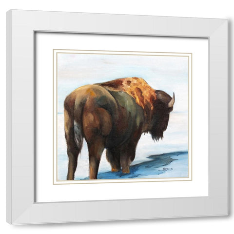 Headed East White Modern Wood Framed Art Print with Double Matting by Gould, Renee