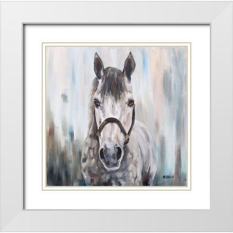 Horse 2-12 White Modern Wood Framed Art Print with Double Matting by Gould, Renee