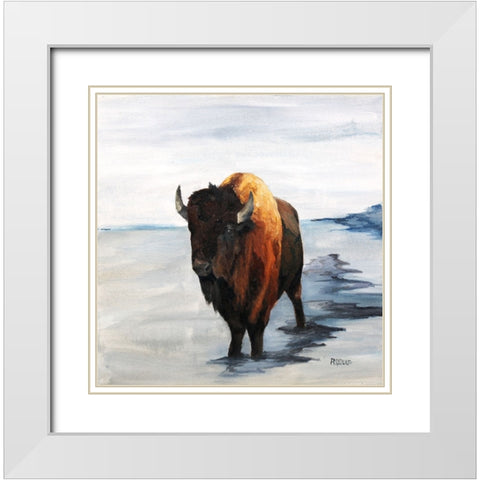 Iceman White Modern Wood Framed Art Print with Double Matting by Gould, Renee
