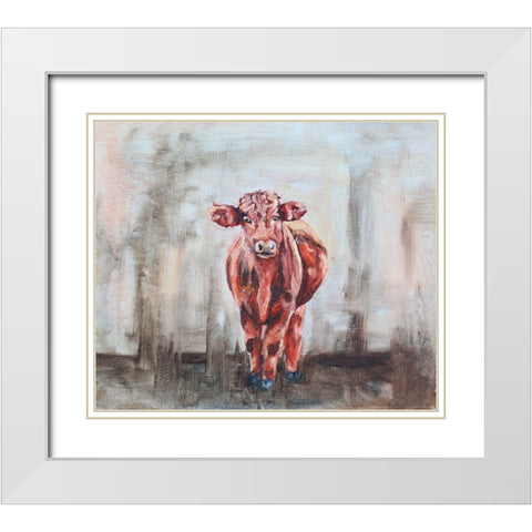 Little Red White Modern Wood Framed Art Print with Double Matting by Gould, Renee