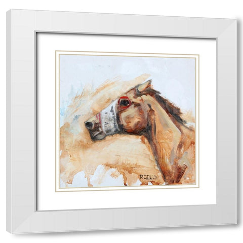Racin White Modern Wood Framed Art Print with Double Matting by Gould, Renee