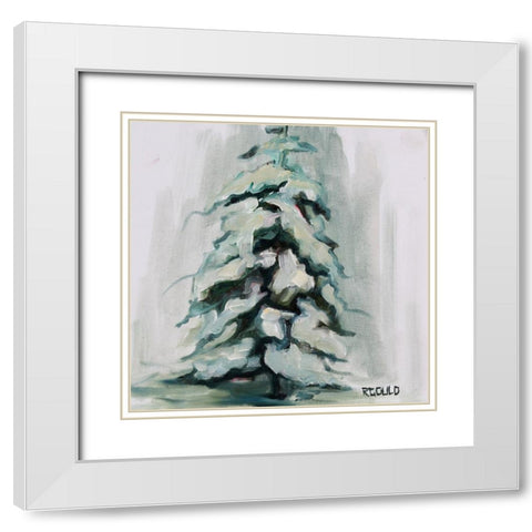 Snowy Tree 2 White Modern Wood Framed Art Print with Double Matting by Gould, Renee