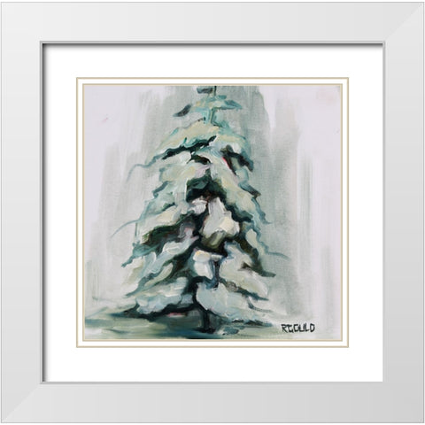 Snowy Tree 2 White Modern Wood Framed Art Print with Double Matting by Gould, Renee