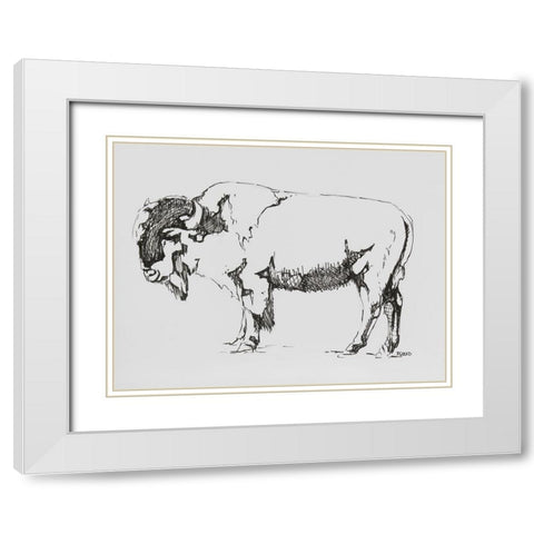 Standing Guard White Modern Wood Framed Art Print with Double Matting by Gould, Renee